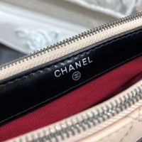 Chanel Women Clutch with Chain Aged Smooth Calfskin Beige & Black