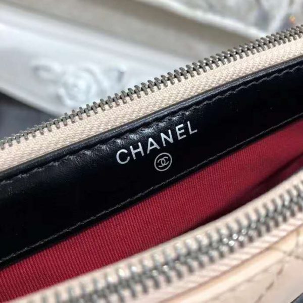 Chanel Women Clutch with Chain Aged Smooth Calfskin Beige & Black (11)
