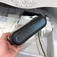 Chanel Women Clutch with Chain Aged Smooth Calfskin Beige & Black