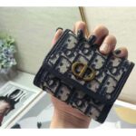 Dior Unisex 30 Montaigne Lotus Wallet Blue Dior Oblique Jacquard - immagine 8