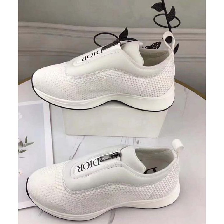 Dior Unisex B25 Low-Top Sneaker White Neoprene and Mesh - LULUX