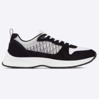 Dior Unisex B25 Runner Sneaker Black Dior Oblique Canvas and Suede