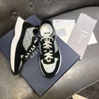 Dior Unisex B25 Runner Sneaker Black Dior Oblique Canvas and Suede