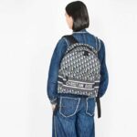 Dior Unisex Diortravel Backpack Blue Dior Oblique Jacquard ‘Christian Dior’ – Image 12