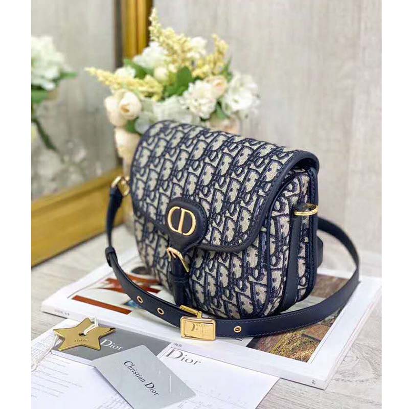 Christian Dior Oblique Jacquard Bobby Bag Blue