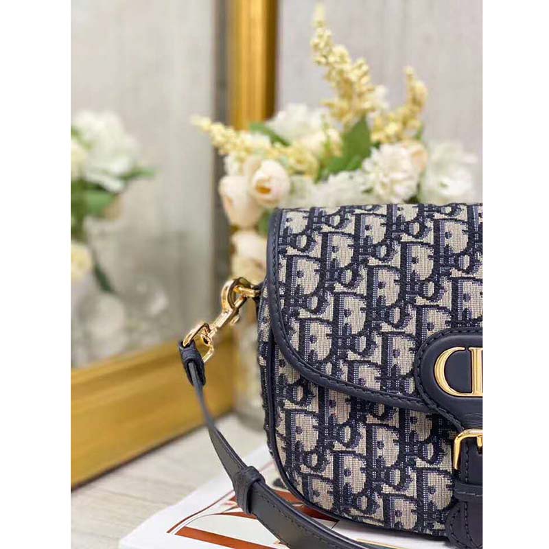 Medium Dior Bobby Bag Blue Dior Oblique Jacquard