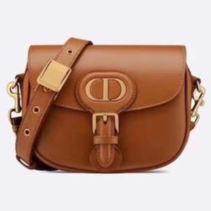 Dior Unisex Medium Dior Bobby Bag Box Calfskin Suede Interior-Brown