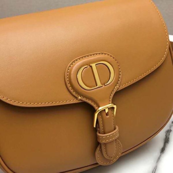 Dior Unisex Medium Dior Bobby Bag Box Calfskin Suede Interior-Brown (9)