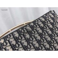 Dior Unisex Pouch Beige and Black Dior Oblique Jacquard-Black