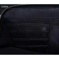 Dior Unisex Pouch Strap Black Grained Calfskin DIOR AND SHAWN Bee Patch Embroidery