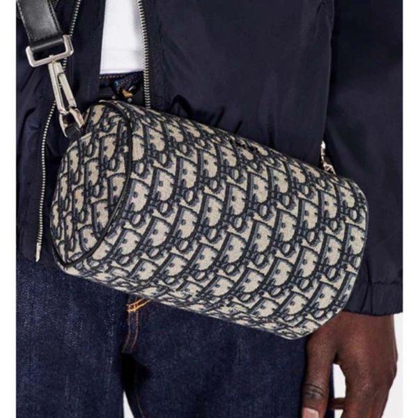 Dior Unisex Roller Messenger Bag Beige Black Dior Oblique Jacquard (2)