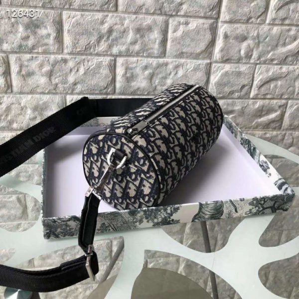 Dior Unisex Roller Messenger Bag Beige Black Dior Oblique Jacquard (5)