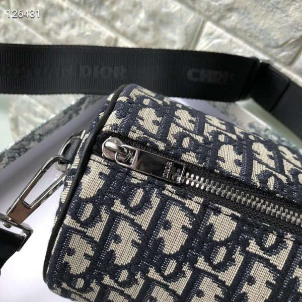 Dior Unisex Roller Messenger Bag Beige Black Dior Oblique Jacquard (6)