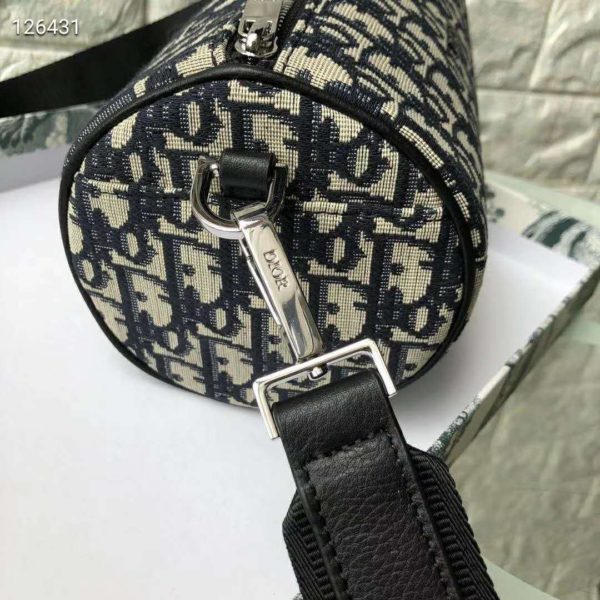 Dior Unisex Roller Messenger Bag Beige Black Dior Oblique Jacquard (7)