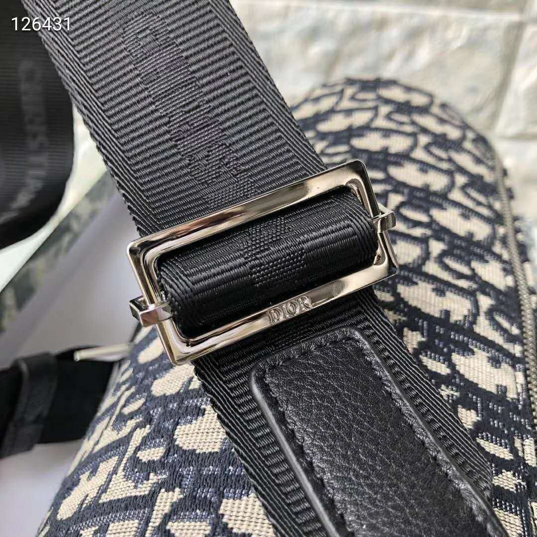 Dior Unisex Roller Messenger Bag Beige Black Dior Oblique Jacquard - LULUX