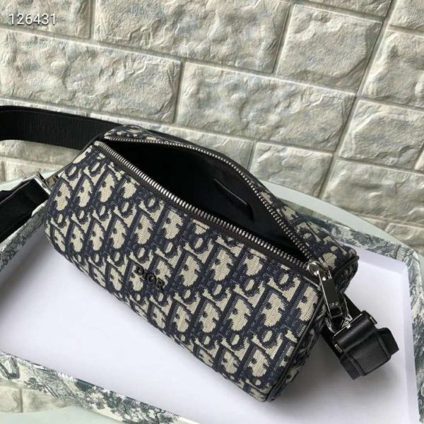 Dior Unisex Roller Messenger Bag Beige Black Dior Oblique Jacquard LULUX