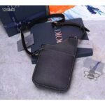 Dior Unisex Saddle Pouch Black Grained Calfskin Bee Patch Embroidery – Image 5