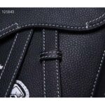 Dior Unisex Saddle Pouch Black Grained Calfskin Bee Patch Embroidery – Image 9