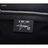 Dior Unisex Saddle Pouch Black Grained Calfskin Bee Patch Embroidery