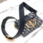 Dior Women 30 Montaigne Box Bag Blue Dior Oblique Jacquard – Image 3