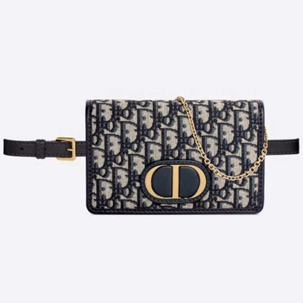 Dior Women 30 Montaigne 2-in-1 Pouch Blue Dior Oblique Jacquard