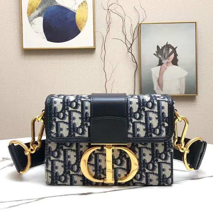 Christian Dior 30 Montaigne Box Crossbody bag in Jacquard, Gold Hardware  Blue, Luxury, Bags & Wallets on Carousell