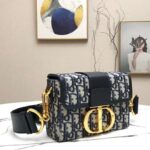 Dior Women 30 Montaigne Box Bag Blue Dior Oblique Jacquard – Image 4