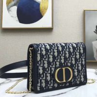 Dior Women 30 Montaigne 2-in-1 Pouch Blue Dior Oblique Jacquard