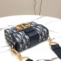 Dior Women 30 Montaigne Box Bag Blue Dior Oblique Jacquard