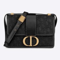 Dior Women 30 Montaigne Bag Black Dior Oblique Jacquard