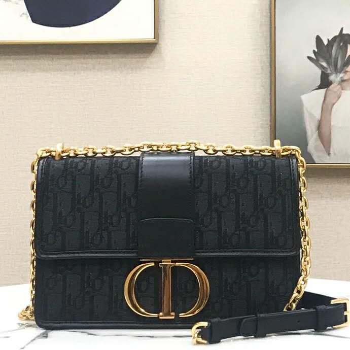 Dior 30 Montaigne Bag Black Oblique Jacquard 3D model