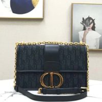 Dior Women 30 Montaigne Bag Black Dior Oblique Jacquard