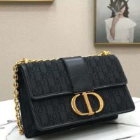 Dior Women 30 Montaigne Bag Black Dior Oblique Jacquard