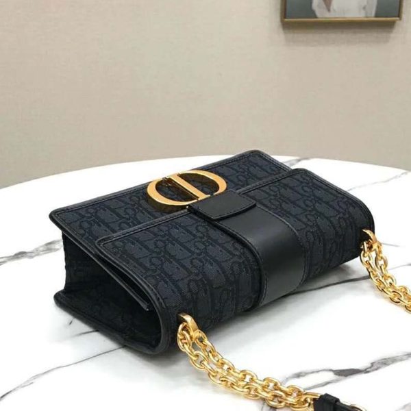 Dior Women 30 Montaigne Bag Black Dior Oblique Jacquard (8)