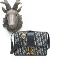 Dior Women 30 Montaigne Bag Blue Dior Oblique Jacquard