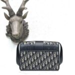 Dior Women 30 Montaigne Bag Blue Dior Oblique Jacquard – Image 6