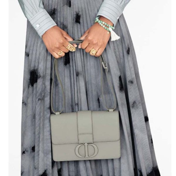 Dior Women 30 Montaigne Bag Ultramatte Grained Calfskin Flap Closure-Green (2)