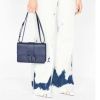 Dior Women 30 Montaigne Bag in Ultramatte Grained Calfskin-Navy