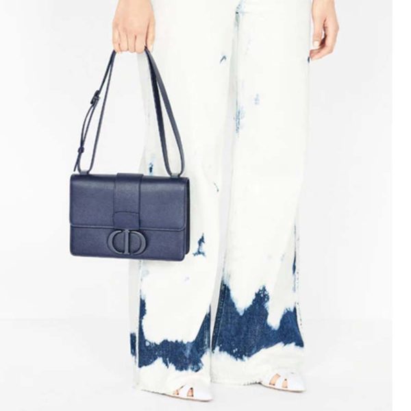 Dior Women 30 Montaigne Bag in Ultramatte Grained Calfskin-Navy (1)