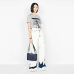 Dior Women 30 Montaigne Bag in Ultramatte Grained Calfskin-Navy - Imagen 7