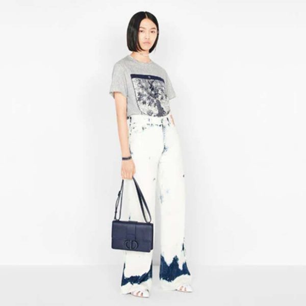 Dior Women 30 Montaigne Bag in Ultramatte Grained Calfskin-Navy (2)