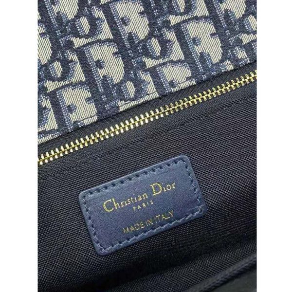 Dior Women 30 Montaigne Chain Bag Blue Dior Oblique Jacquard (14)