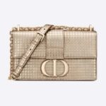 Dior Women 30 Montaigne Chain Bag Microcannage Calfskin Flap Closure-Gold