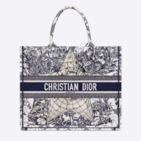 Dior Women Book Tote Blue Multicolor Dior Around the World Embroidery