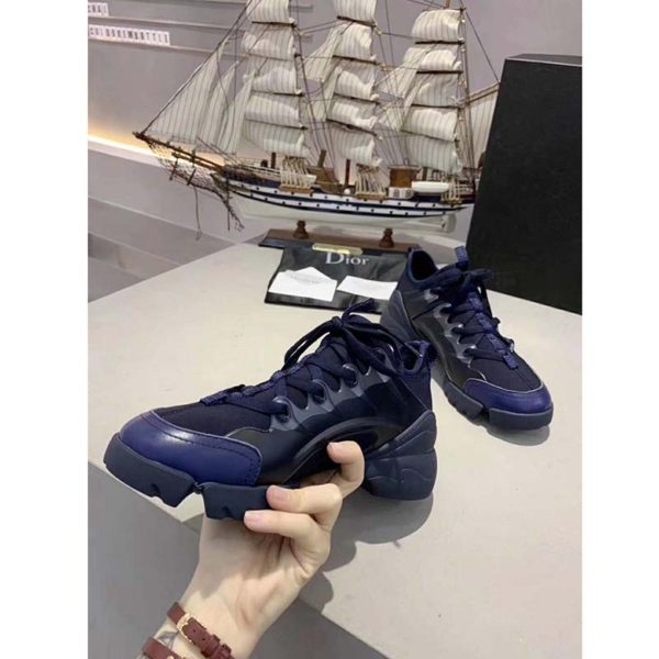 Dior Women D-Connect Sneaker Indigo Blue Technical Fabric Neoprene (3)