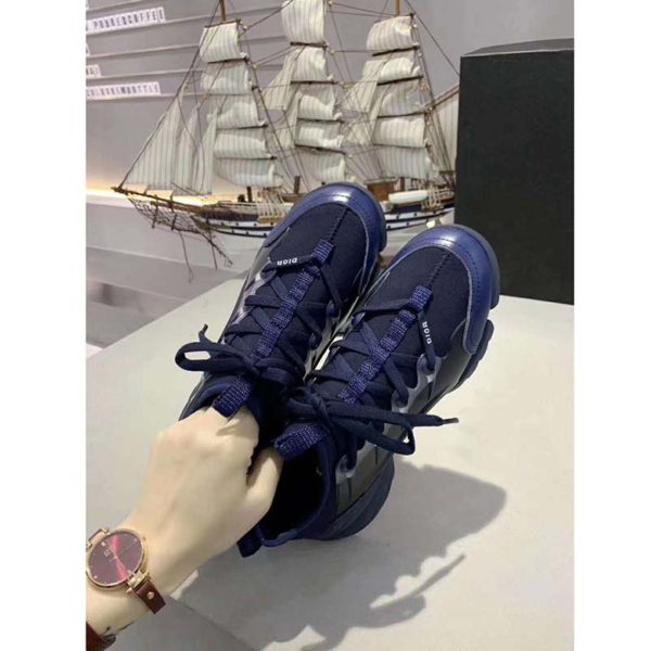 Dior Women D-Connect Sneaker Indigo Blue Technical Fabric Neoprene (5)