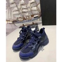 Dior Women D-Connect Sneaker Indigo Blue Technical Fabric Neoprene