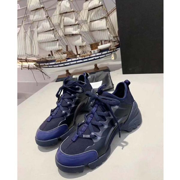 Dior Women D-Connect Sneaker Indigo Blue Technical Fabric Neoprene (6)