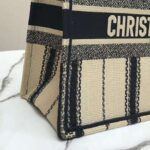 Dior Women Dior Book Tote Black and Beige Bayadère Embroidery - Image 9