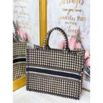 Dior Women Dior Book Tote Black and Beige Houndstooth Embroidery - Bild 5